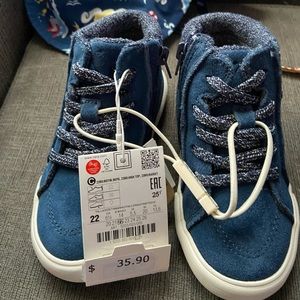 Zara Baby Blue Suede Sneakers size 6 1/2